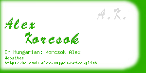 alex korcsok business card